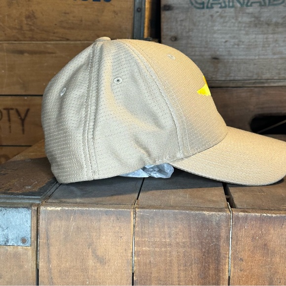 Classic Tan Flexfit Baseball Hat with Winged "O" Embroidery from Hawaii - Picture 2 of 6